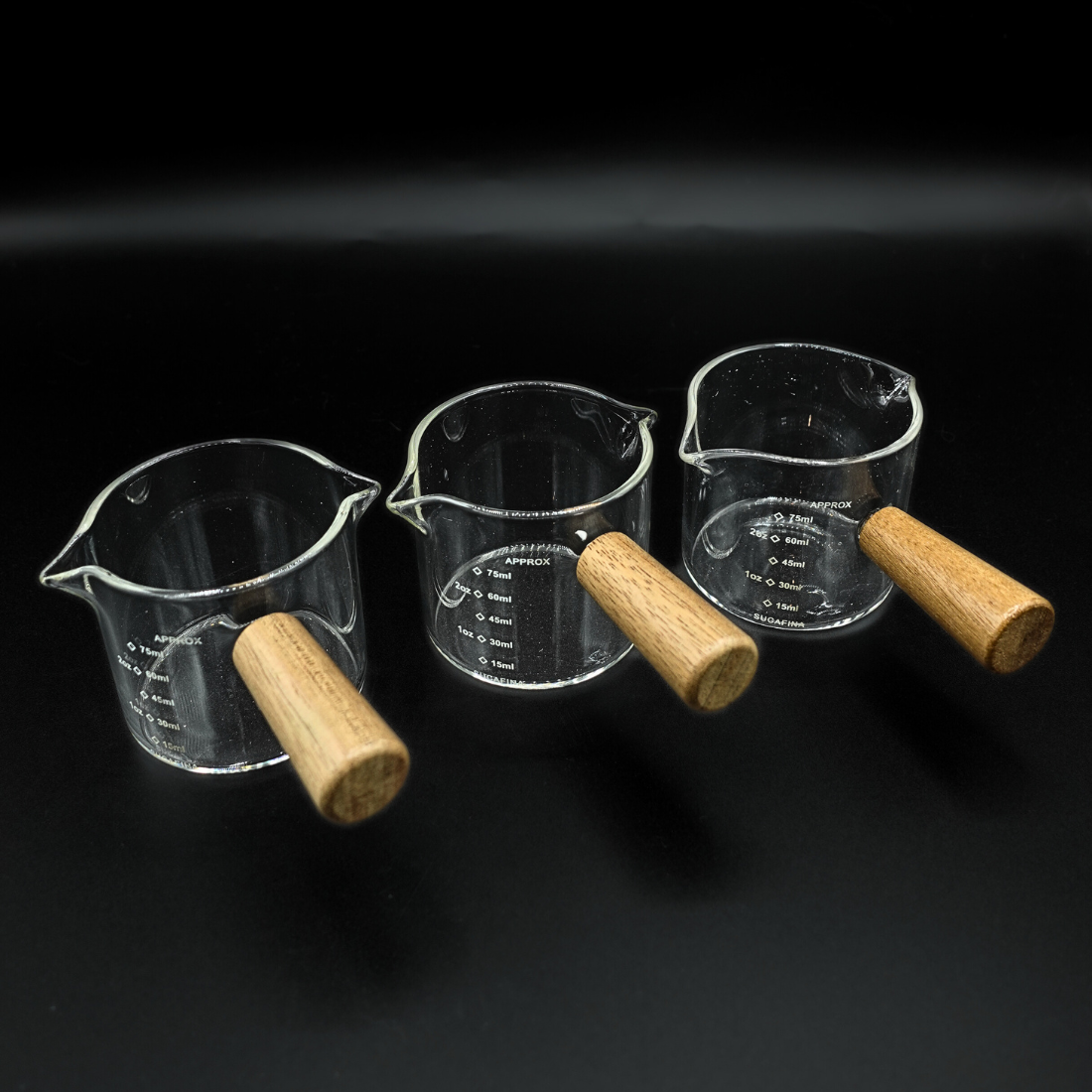 Glass Measuring Cup with Wooden Handle