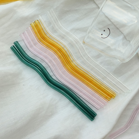 Glass Straw Wavy