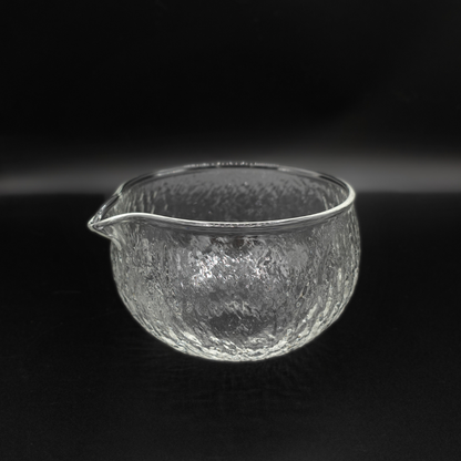 Textured Glass Matcha Bowl with Pouring Spout